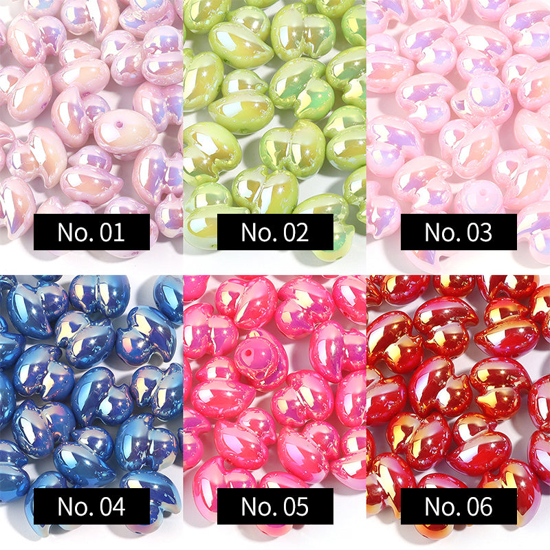 10 Pieces, Duck Plated Colorful Acrylic Beads, MBAC6082