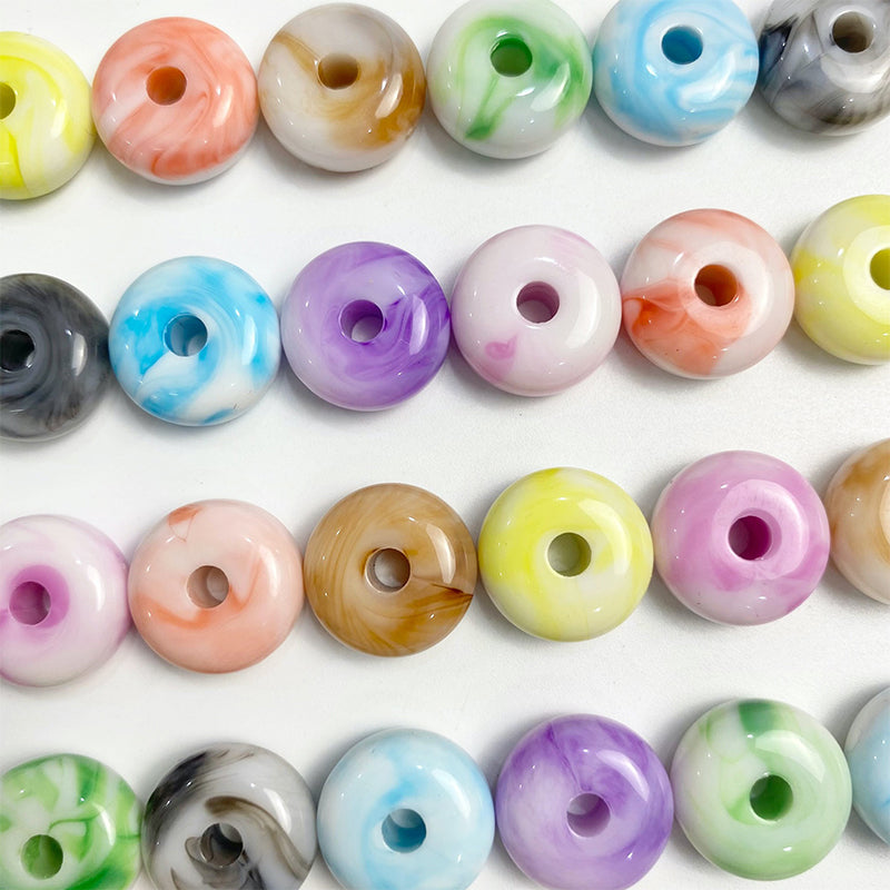 Colorful Stone Patterned Acrylic Beads, 100g/500g, MBAC3005