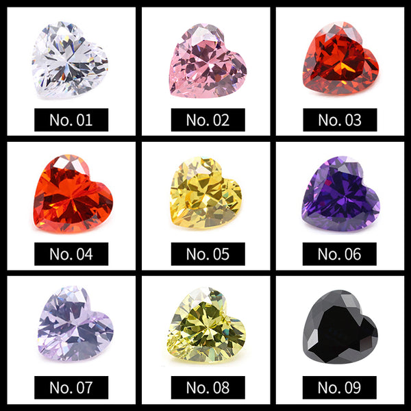 Heart Faceted Cubic Zirconia, MGLC5006
