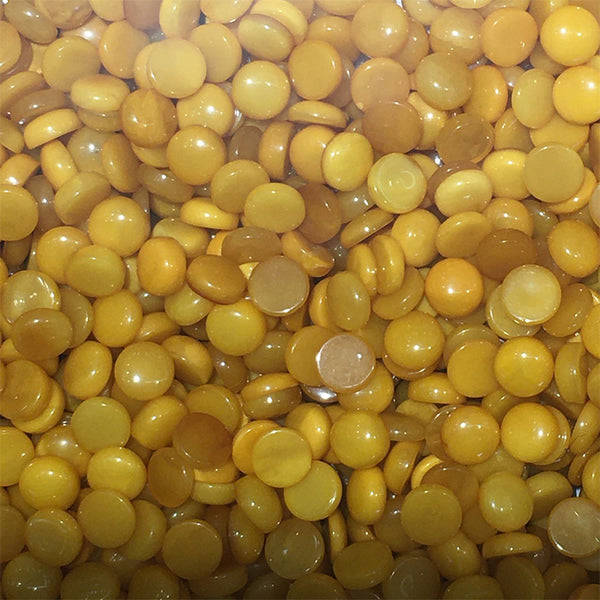 Natural Beeswax Amber Round Cabochons, Heat Treated, 1 Piece, MFCA0505