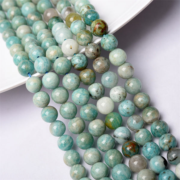 Natural Amazonite Beads, Natural Color, 8mm, 1 Strand, MBGEAMA004