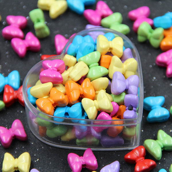 Bow Solid Color Acrylic Beads, 500g, MBAC1093