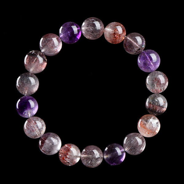 Natural Super Seven Crystal Bracelet, 6/7/8/9/10/11/12/13/14mm