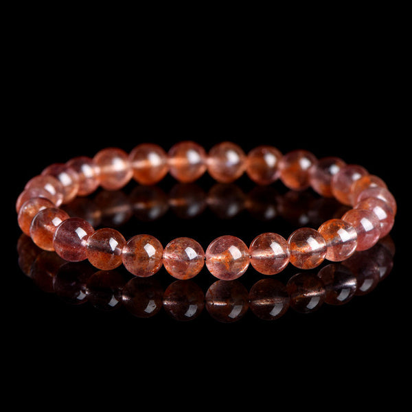 Bracelet en quartz orange fraise naturel, 6/7/8/9/10/11mm