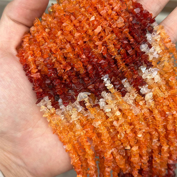 Natural Mexican Gradient Fire Opal Chip Beads, Natural Color, Approximately 2*4mm, 1 Strand, MBGEOPA007