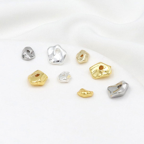 Irregular-Shaped Metal Spacer Beads, 5*6*2.5mm/7*8*3mm, 20pieces, MFSP1044