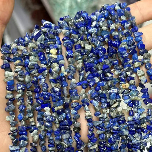 Natural Lapis Lazuli Chip Beads, Natural Color, Approximately 3*5mm, 1 Strand, MBGELAP010