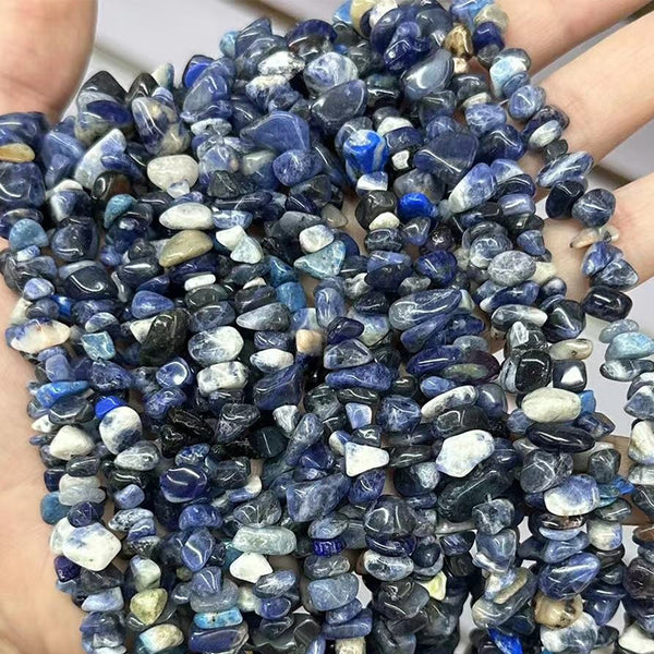 Natural Sodalite Chip Beads, Natural Color, 5-8mm, 1 Strand, MBGESOD012