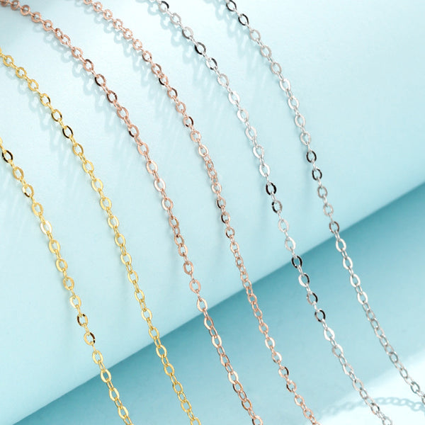 925 Sterling Silver Oval Link Necklace, 1 Piece, FNSI1006