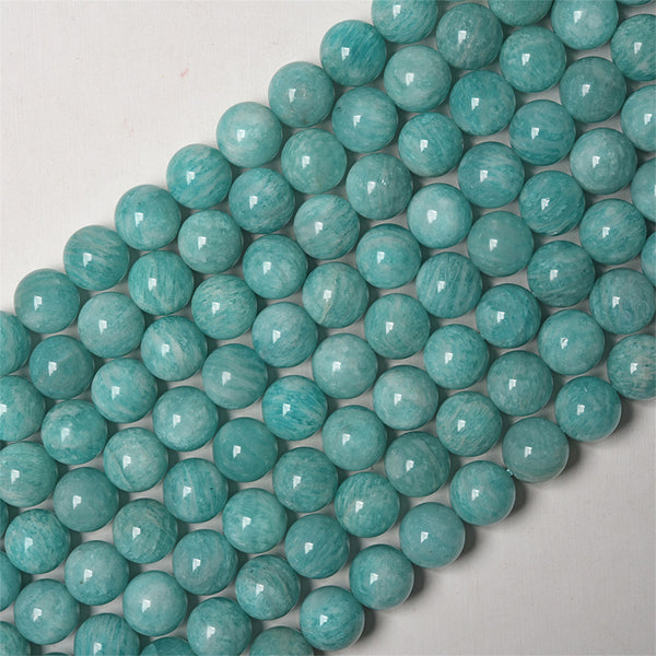 Natural Mozambique Amazonite Beads, Natural Color, 8/10mm, 1 Strand, MBGEAMA005