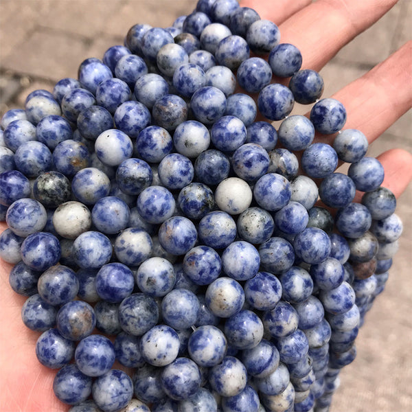 Natural Sodalite Beads, Natural Color, 4/6/8/10mm, 1 Strand, MBGESOD003