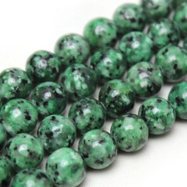 Green Sesame Jasper Beads, Dyed, 8mm, 1 Strand, MBGEJAS006