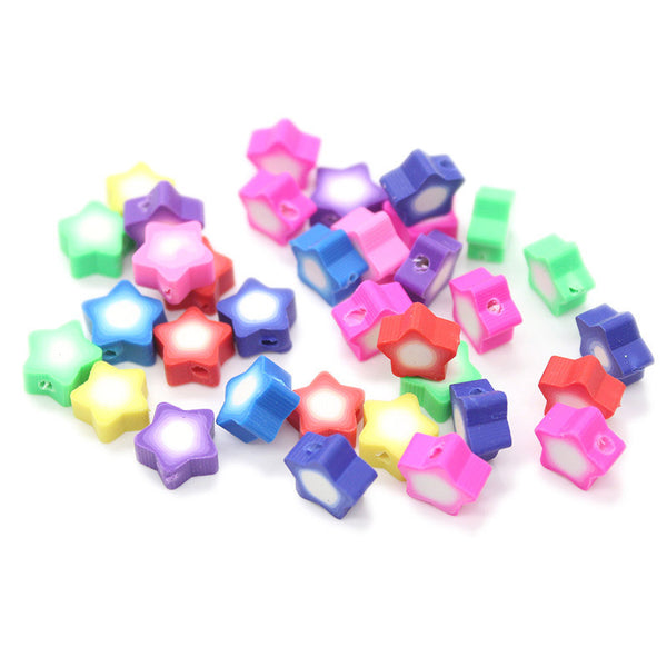 10mm Star Polymer Clay Beads, MBCL1036