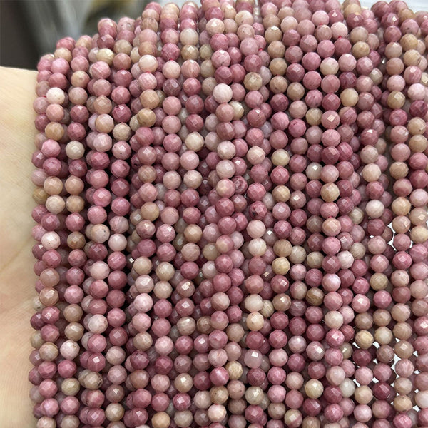 Natural Red Wood Lace Stone Faceted Beads, Natural Color, 2/3/4/6/8mm, 1 Strand, MBGEWLS007