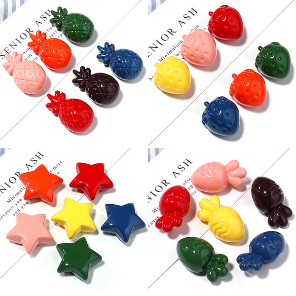 10Pièces, Perles Acryliques de Couleur Unie Fruits, MBAC1114