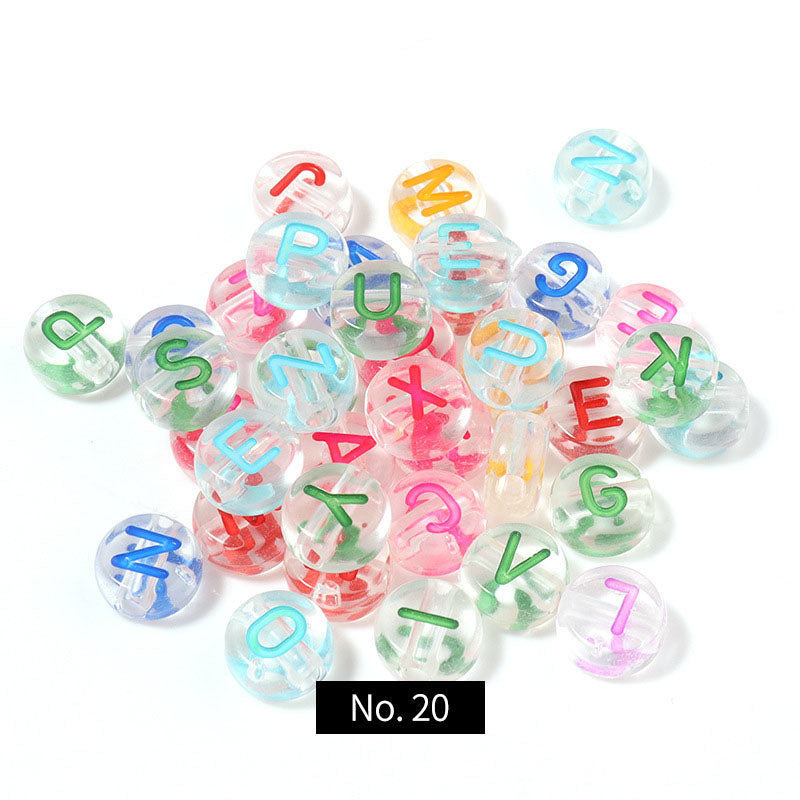 Round Letters Acrylic Beads, 4*7mm, 100PCS/500PCS, MBAC4201
