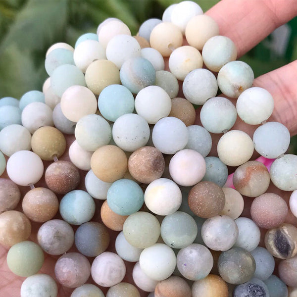 Natural Matte Amazonite Beads, Natural Color, 4/6/8/10mm, 1 Strand, MBGEAMA008