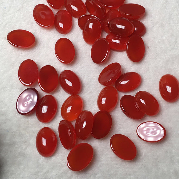 Natural Carnelian Oval Cabochons, Red Agate, Dyed, AAA Grade, 1 Piece, MFCA2701