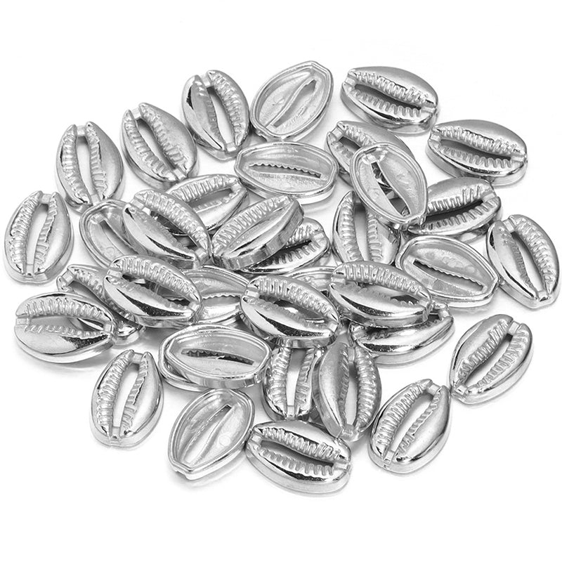 50pieces, Shell Metallic Acrylic Beads, MBAC8010