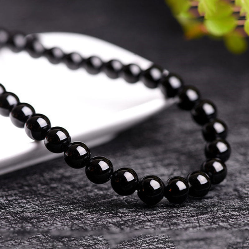 Natural Black Obsidian Beads, 4-20mm, 1 Strand, MBNM0404