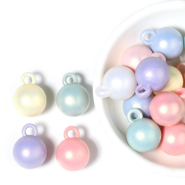 Spherical Solid Color Acrylic Bead With Hanging Hole, 500g, MBAC1058