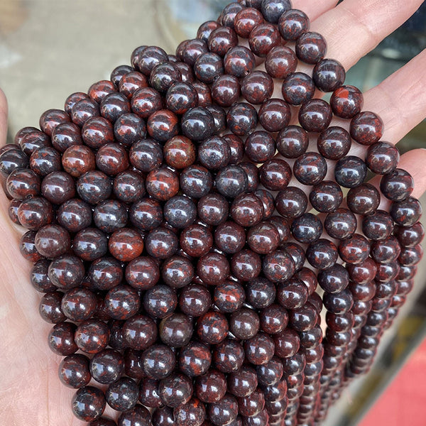 Natural Brecciated Jasper Beads, Natural Color, 4/6/8/10/12mm, 1 Strand, MBGEJAS024