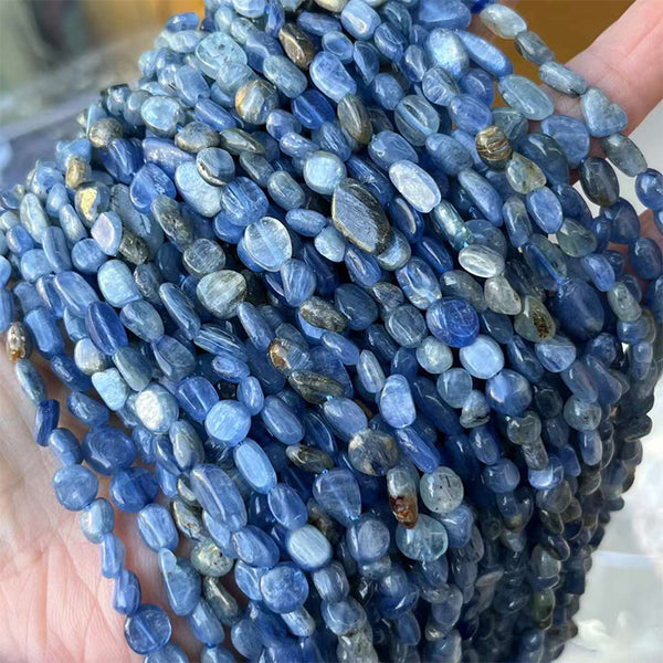 Natural Irregular Oval Kyanite Beads, Natural Color, Approximately 6*8mm, 1 Strand, MBGEKYA008