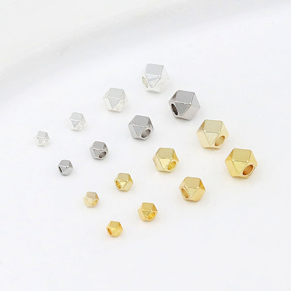 Polygonal Brass Spacer Beads, 2.5/3/4/5mm, 100pieces, MFSP1047