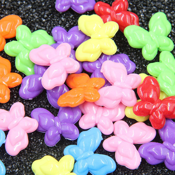 Butterfly Solid Color Acrylic Beads, 500g, MBAC1091