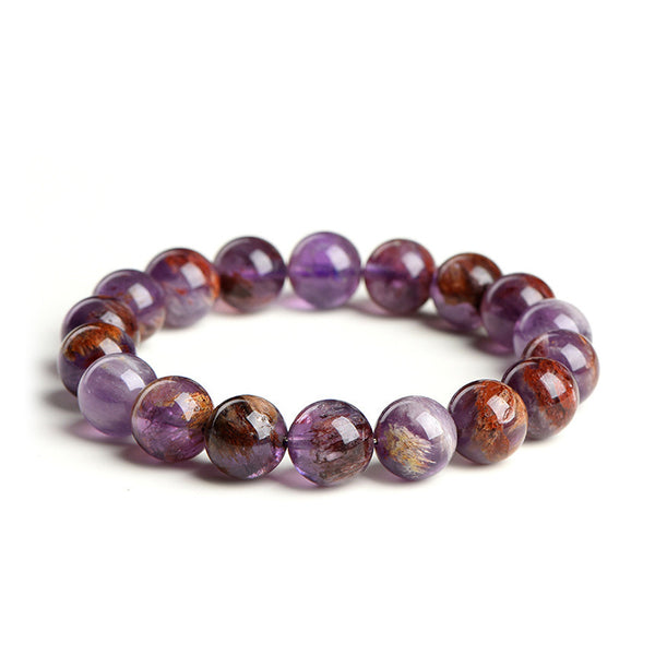 Natural Purple Phantom Crystal Bracelet, 6/8/9/10/11/13mm