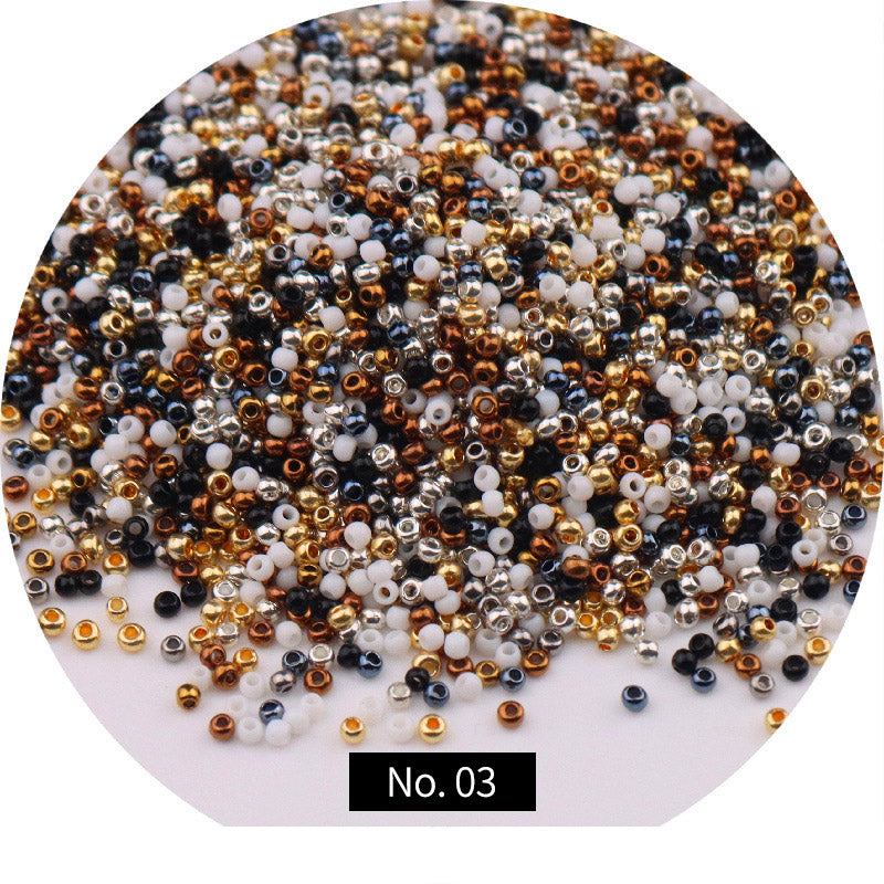 1.5mm Metal Texture Glass Seed Beads, 10g, MBSE1007