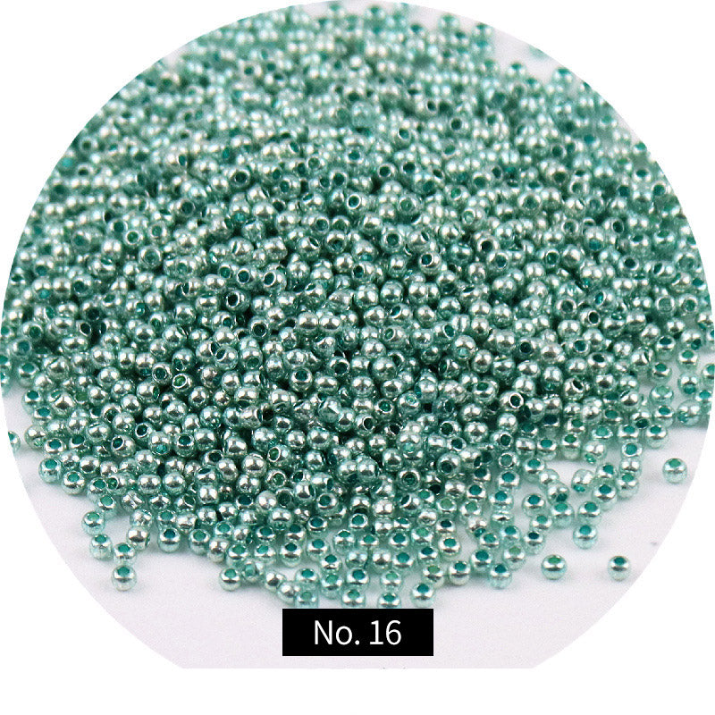 1.5mm Metal Texture Glass Seed Beads, 10g, MBSE1007