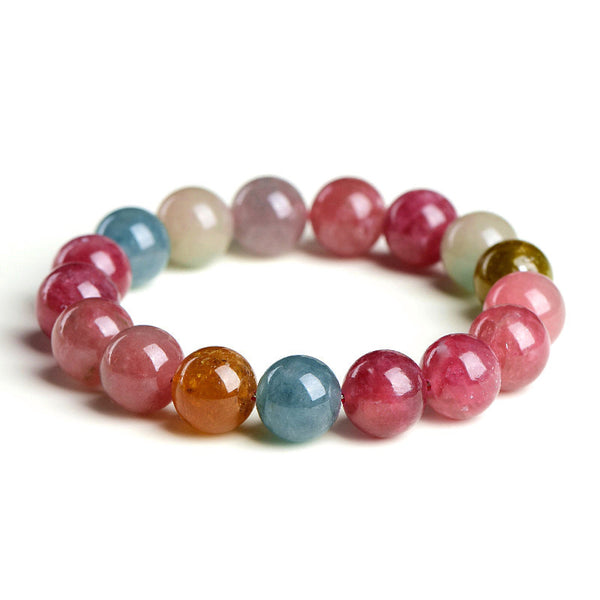 Natural Candy Tourmaline Bracelet, 6/7/8/9/10/11/12/13mm