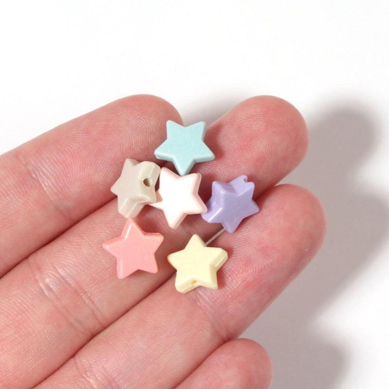 Star-shaped Solid Color Acrylic Beads, 100g/500g, MBAC1063