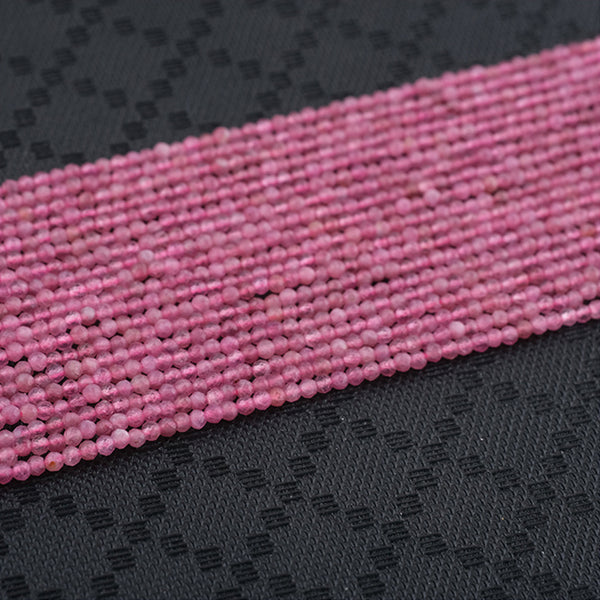 Natural Faceted Pink Tourmaline Beads, Natural Color, 2/3/4mm, 1 Strand, MBGETOU008