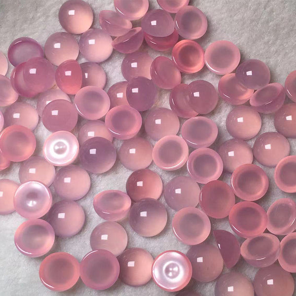 Natural Pink Agate Round Cabochons, Dyed, AAA Grade, 1 Piece, MFCA3002