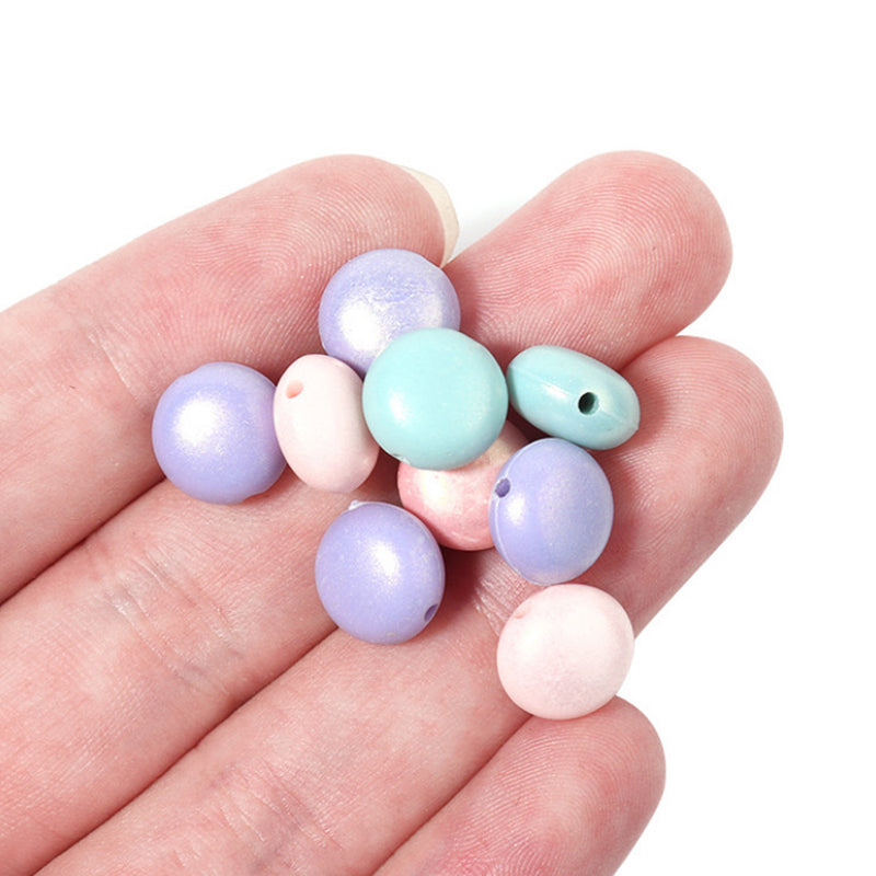 Round Solid Color Acrylic Beads, 100g/500g, MBAC1064