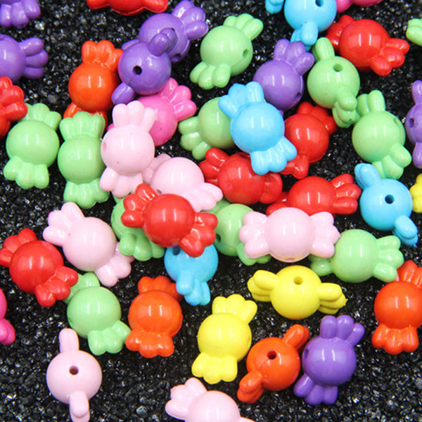 Candy-Like Solid Color Acrylic Beads, 500g, MBAC1089