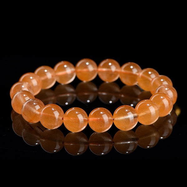 Bracelete de Quartzo Rutilado Laranja Natural, 9/10/11mm