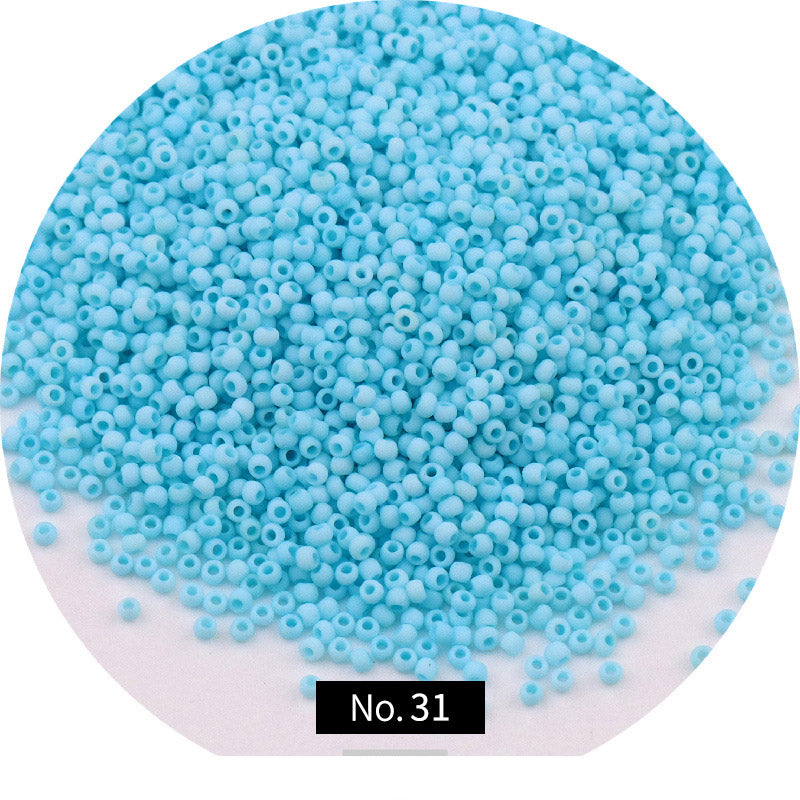Cuentas de semillas de vidrio de color sólido esmerilado de 1,5 mm, 10 g, MBSE1003