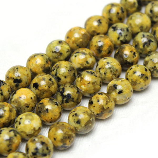 Yellow Sesame Jasper Beads, Dyed, 8mm, 1 Strand, MBGEJAS005