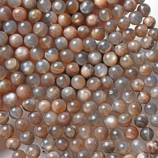 Natural Grey Sunstone Beads, 8/10mm, 1 Strand