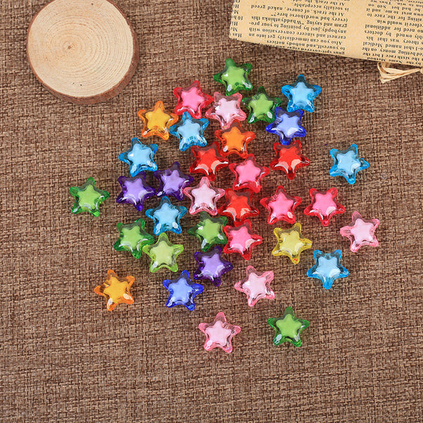 Star-shaped Transparent Acrylic Bead With Inner Bead, 500g, MBAC2030