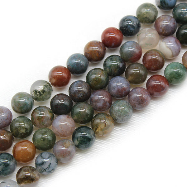 Indian Agate Beads, 4/6/8/10/12mm, 1 Strand, MBGEAGA041