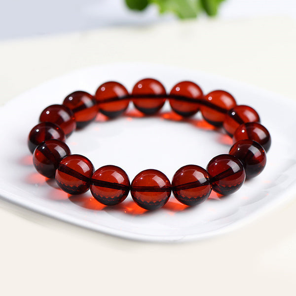 Natural Blood Amber Bracelet, 7/9mm