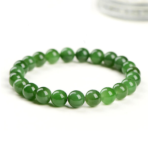 Natural Green Hetian Jade Bracelet, 7/9/12mm