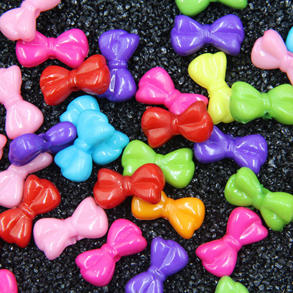 Bow Solid Color Acrylic Beads, 500g, MBAC1094