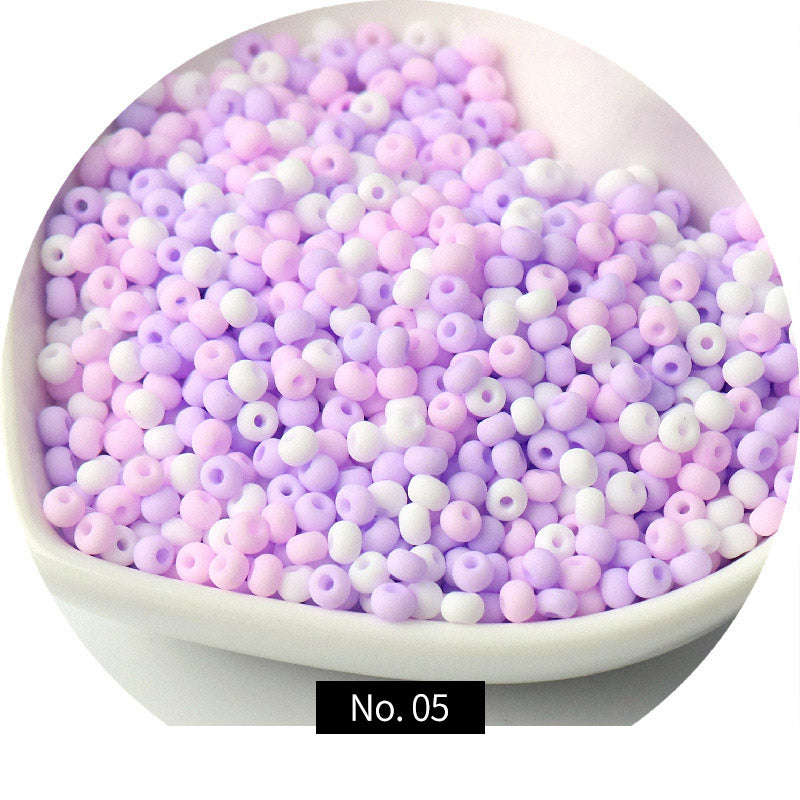 2/3/4mm Frosted Macaron Color Glass Seed Beads, 10g, MBSE1005