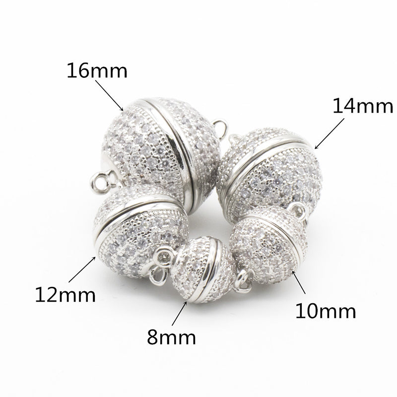 1 Pair, Rhinestone Brass Magnetic Clasps, MFCL3023