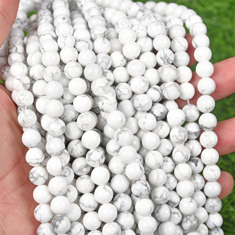 Natural Howlite Beads, Natural Color, 4/6/8/10/12mm, 1 Strand, MBGEHOW ...